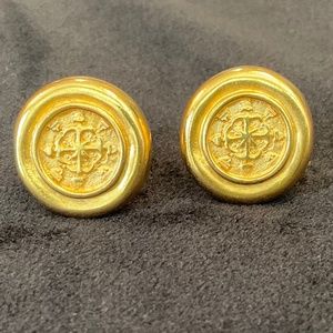 Vintage Carolee Ladies Gold Tone Cuff Links 4 Leaf Clover